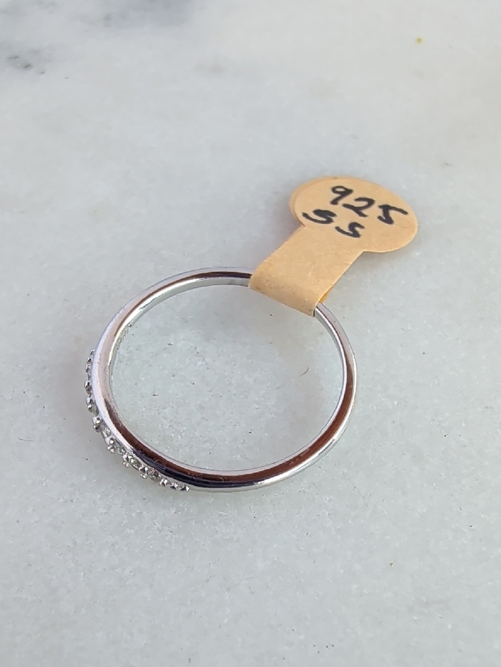 Delicate Sterling Silver CZ Stackable Bar Ring - Size 6 1/4 - Picture 6 of 6